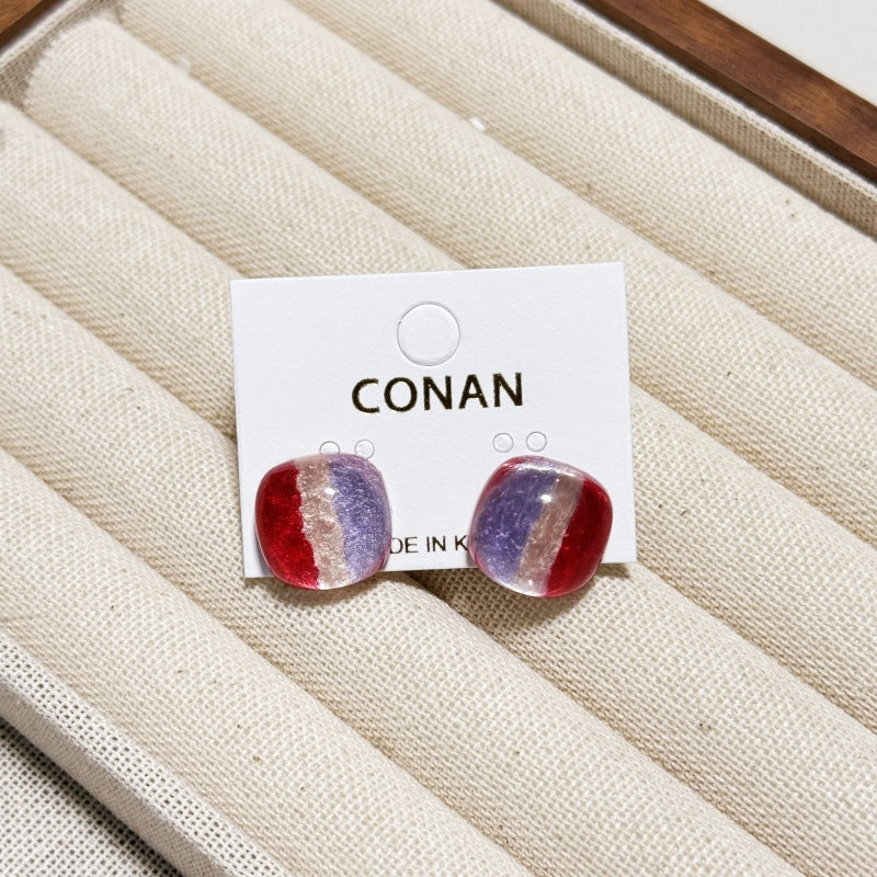 Women's Retro Blooming Acrylic Curved For Simple Stud Earrings