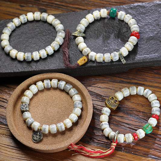 Women's & Men's Tibet Yak Bone Ethnic Style Turquoise Bracelet
