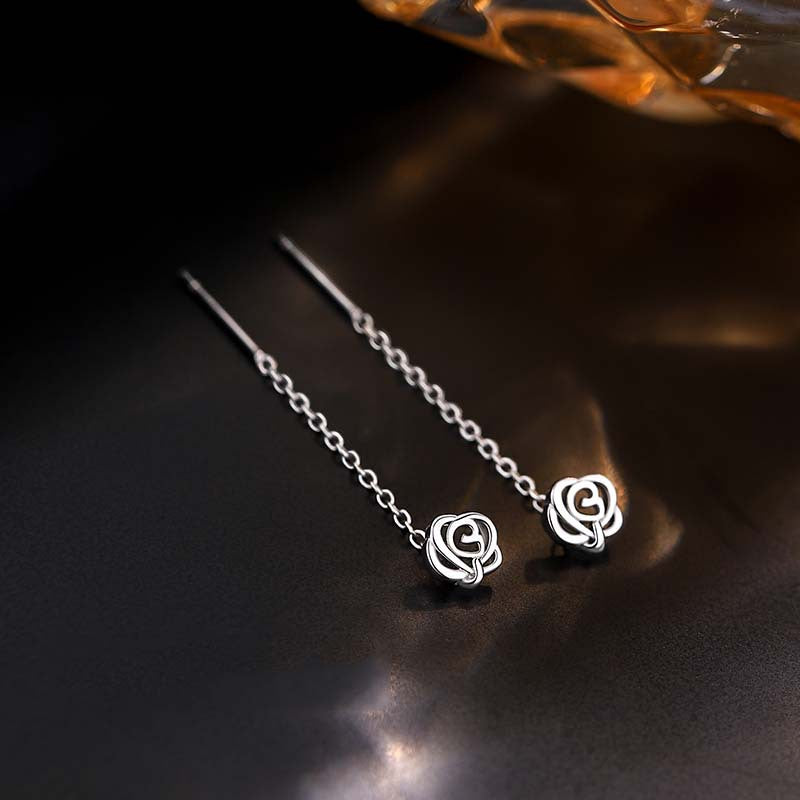 Rose Trendy Early Spring Face Slimming Long Female Hollow Ear Line