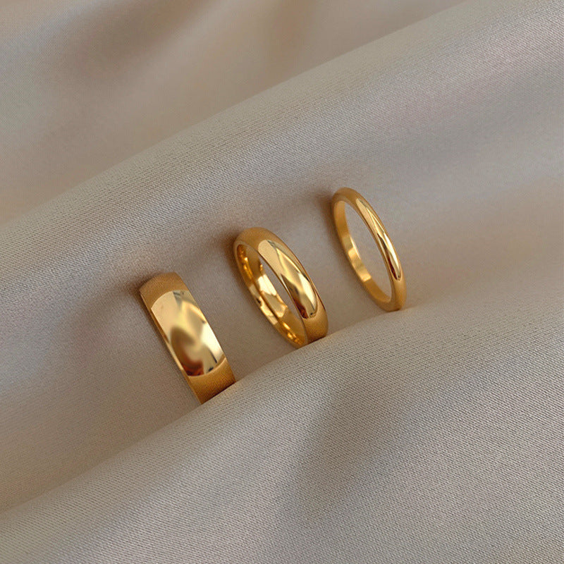 Gold-plated Joint Thin Female Simple Stacked With Index Finger Pinky Ring