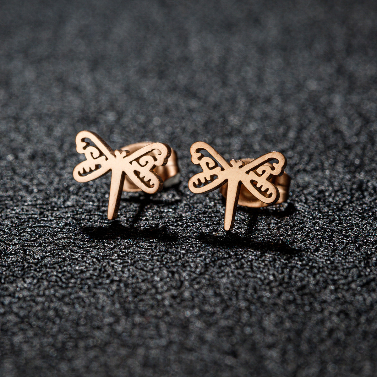Women's Fashion Stainless Steel Personality Simple Style Bowknot Stud Earrings
