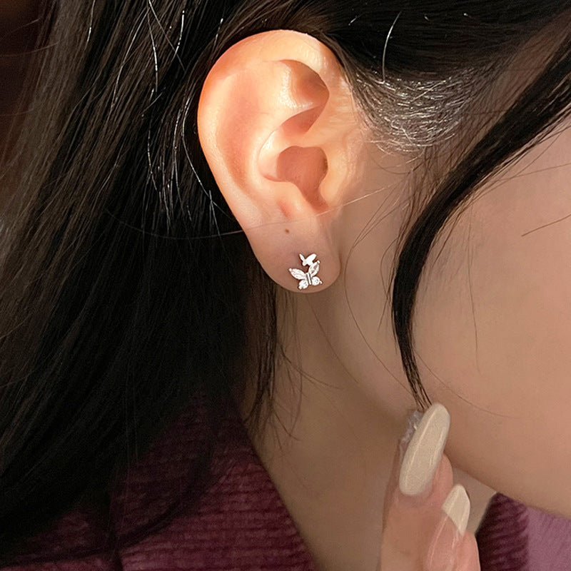 Diamond Light Luxury Butterfly Female Design High-grade Stud Earrings