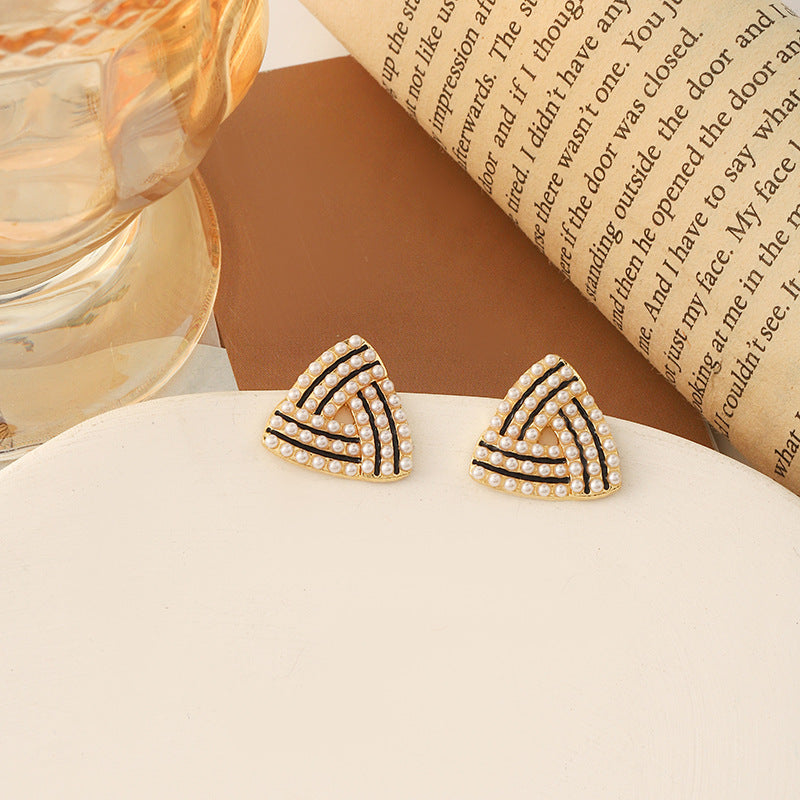 Korean Style Simple Vintage Pearl High-grade Ear Tassel Female Niche Earrings