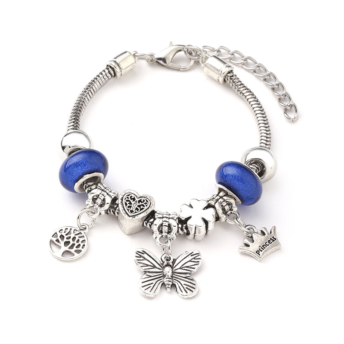 Glass Bead Small Elephant Lucky Tree Retro Transparent Bracelet