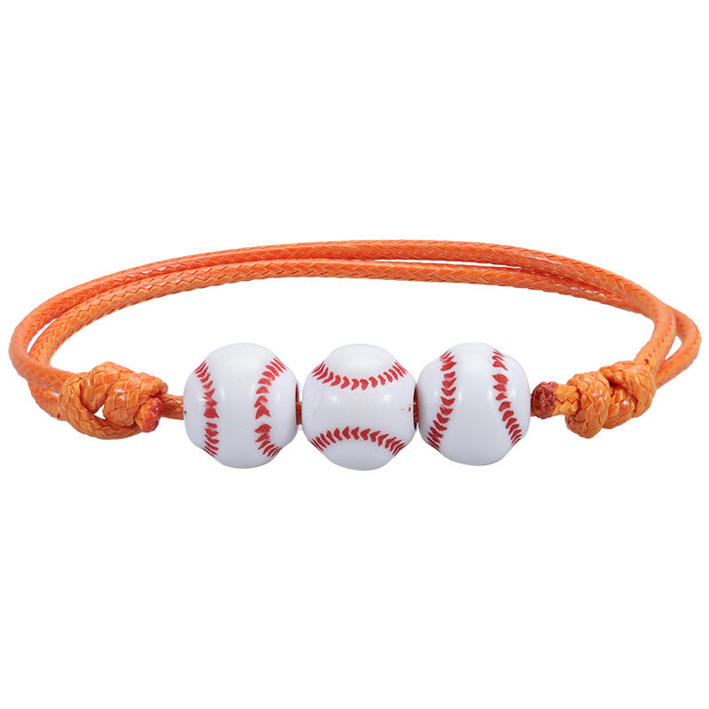 Basketball Baseball Wax Line Woven Softball Tennis Rugby Bracelets