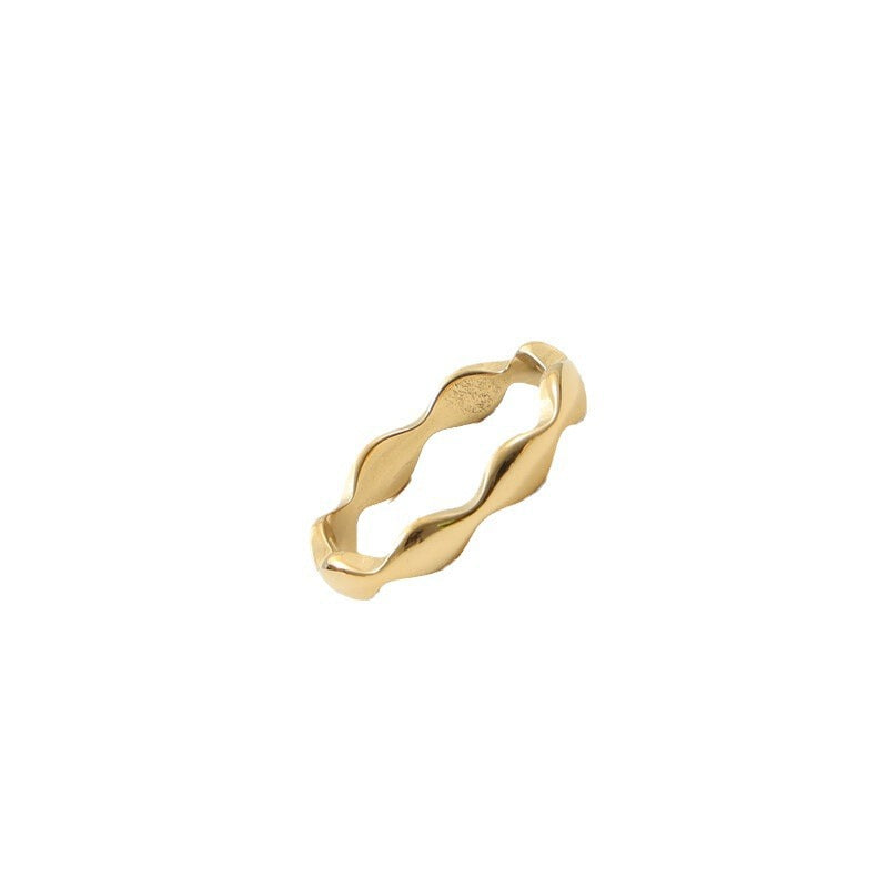 Arc Wave Titanium Steel Gold Plating Bracelet