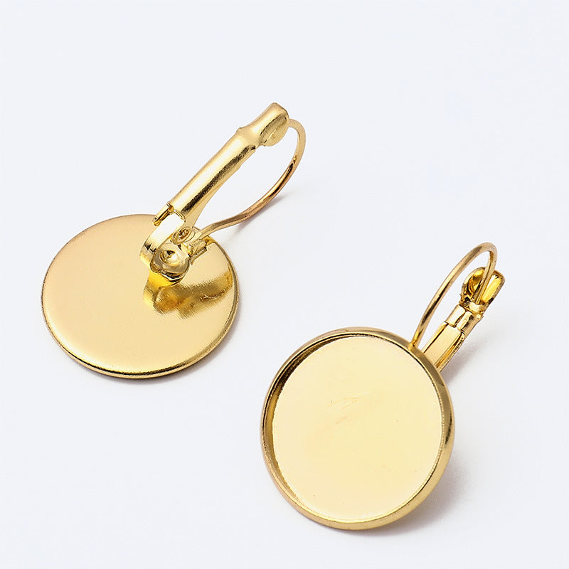 Heart-shaped Round Water Drop Triangle Square Blank Earrings