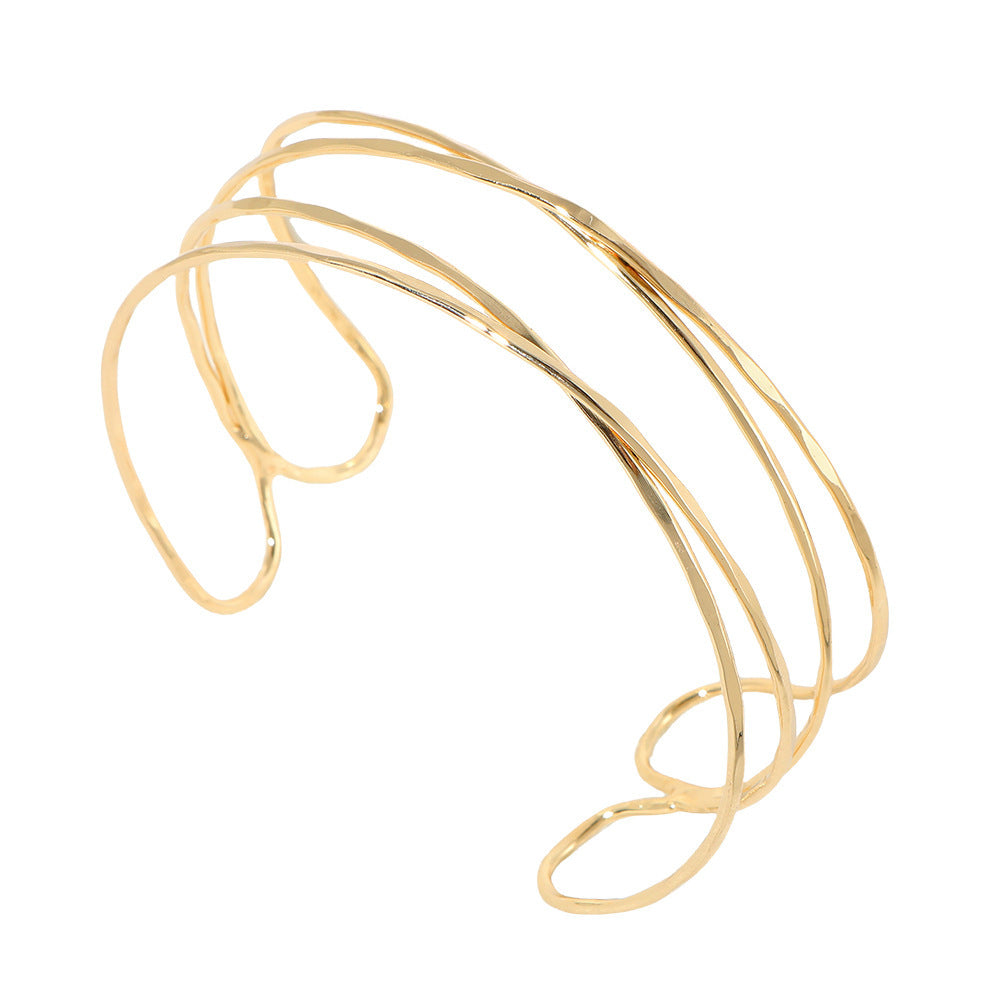 Women's Upper Arm Golden Bride Open-ended Simple Bracelet