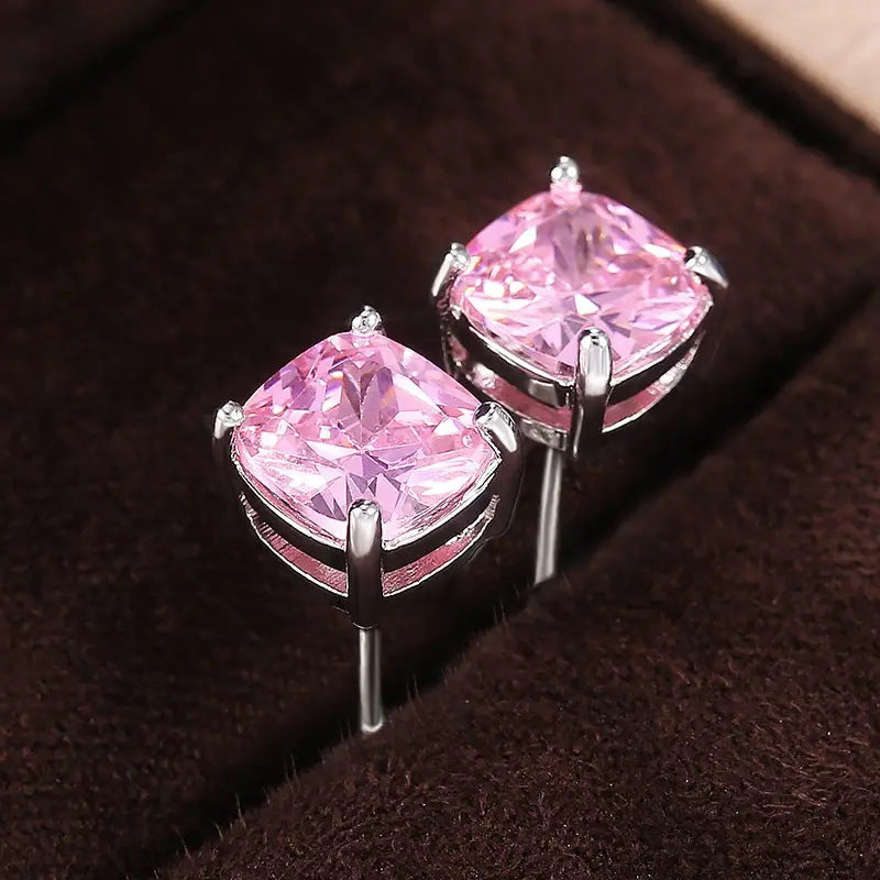 Classic Women's Korean Style Versatile Zircon Stud Earrings