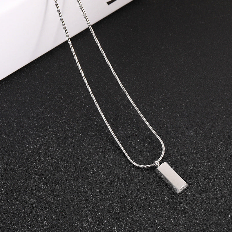 Small Bricks Clavicle Chain Brick Stainless Steel Pendants