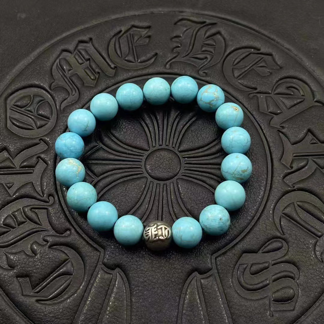 Women's & Men's Fashion For Couple Obsidian Turquoise Thai Bracelets