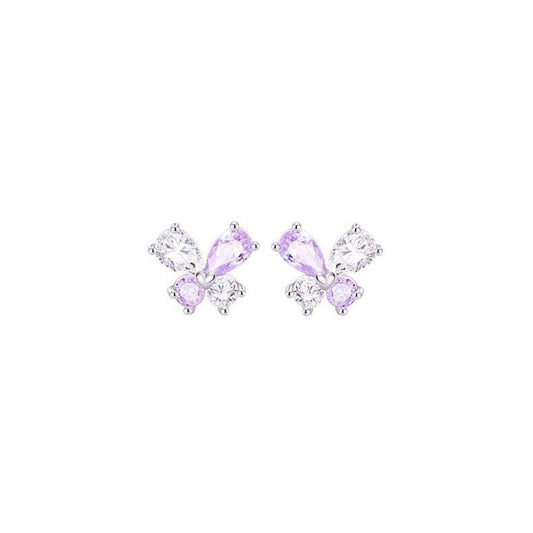 Butterfly Female Sterling Sier Temperamental Fresh Sweet High Sense Design Stud Earrings