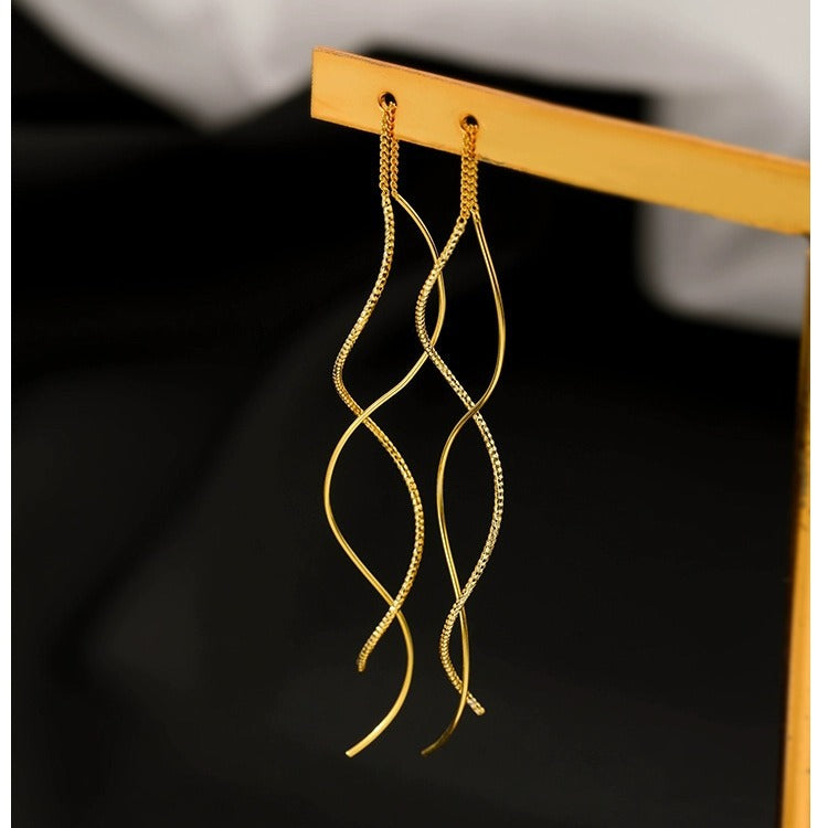 Wavy Threads Temperament Female Simple Wave Long Ear Line