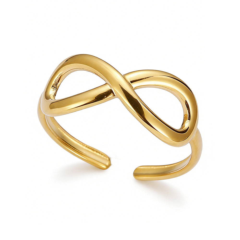Little Finger Design Geometric Open Stainless Steel Gold-plated Rings