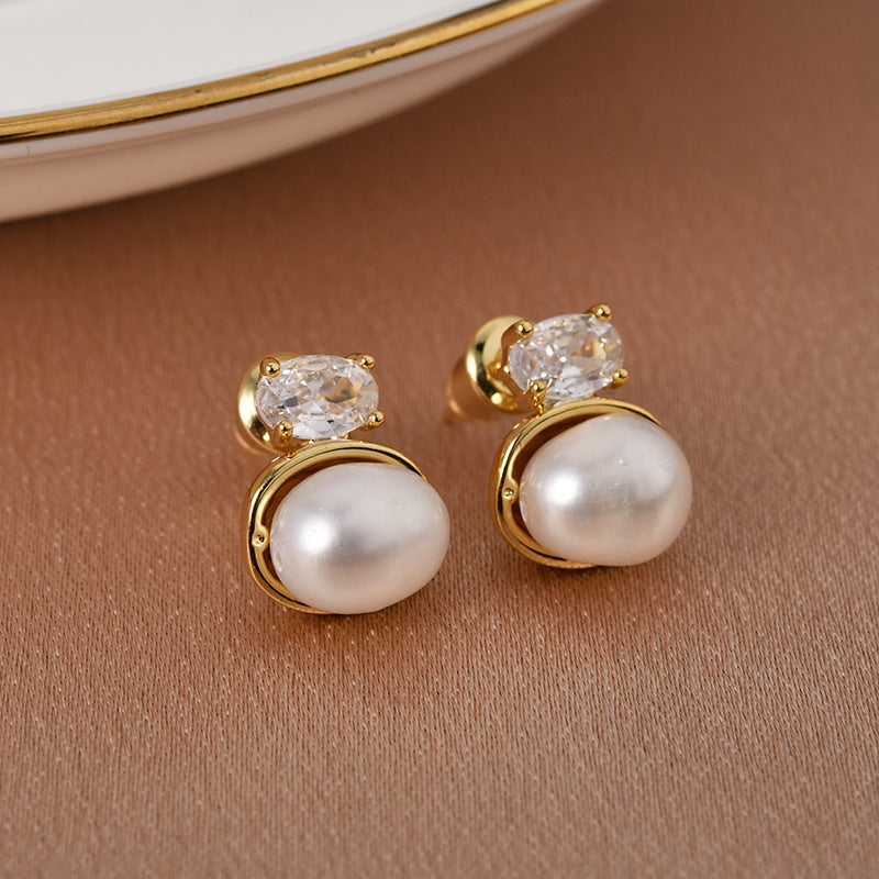 Fashion Elegant Freshwater Natural Pearl Ear Earrings