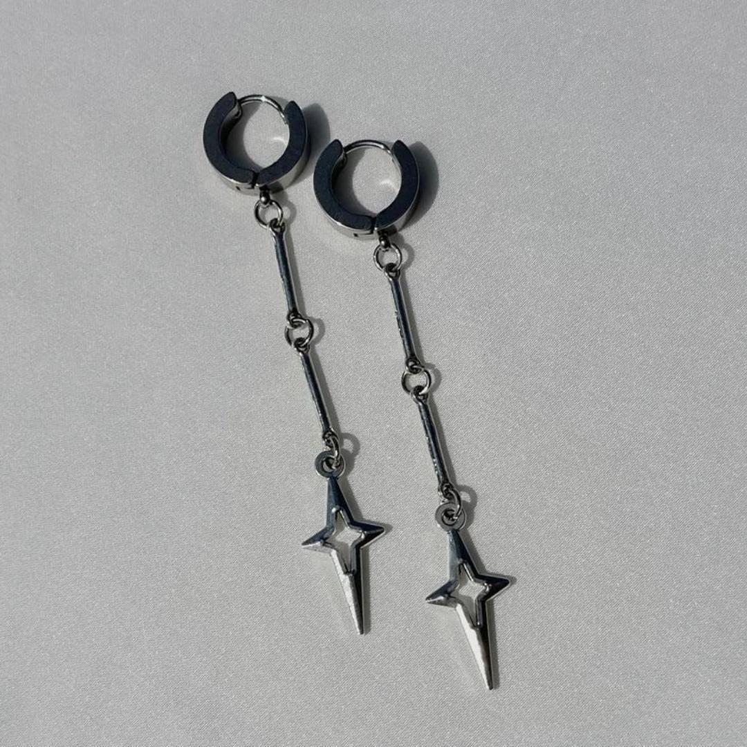 Classic Sier Star Gothic Punk Minimalist Earrings