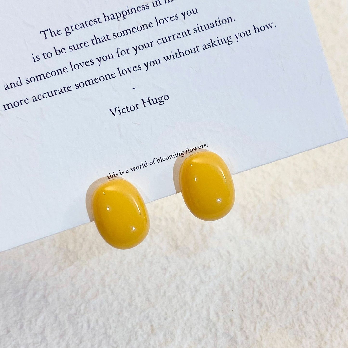 Plated Real Gold Ginger Flower Enamel Drip Glazed Female Sweet Earrings