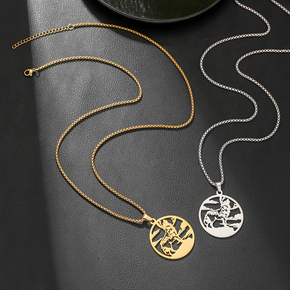 Steel Cross Love Couple Sweater Clavicle Necklace