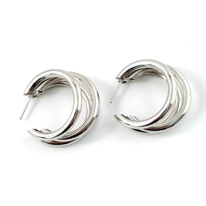 Female Multilayer Temperamental Tide Simple Personality Geometric Round Bracelets