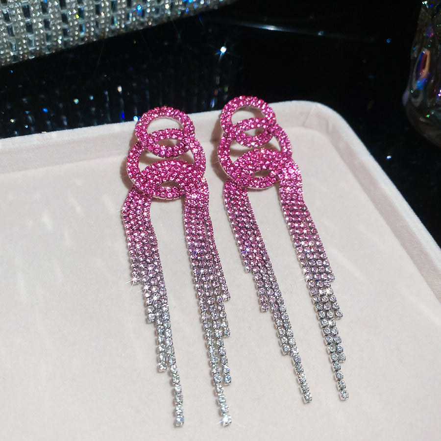 Women's Sier Diamond Tassel Light Luxury High-grade Simple Rings