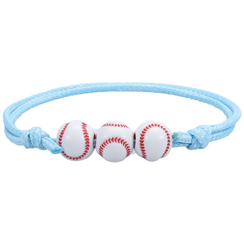 Basketball Baseball Wax Line Woven Softball Tennis Rugby Bracelets