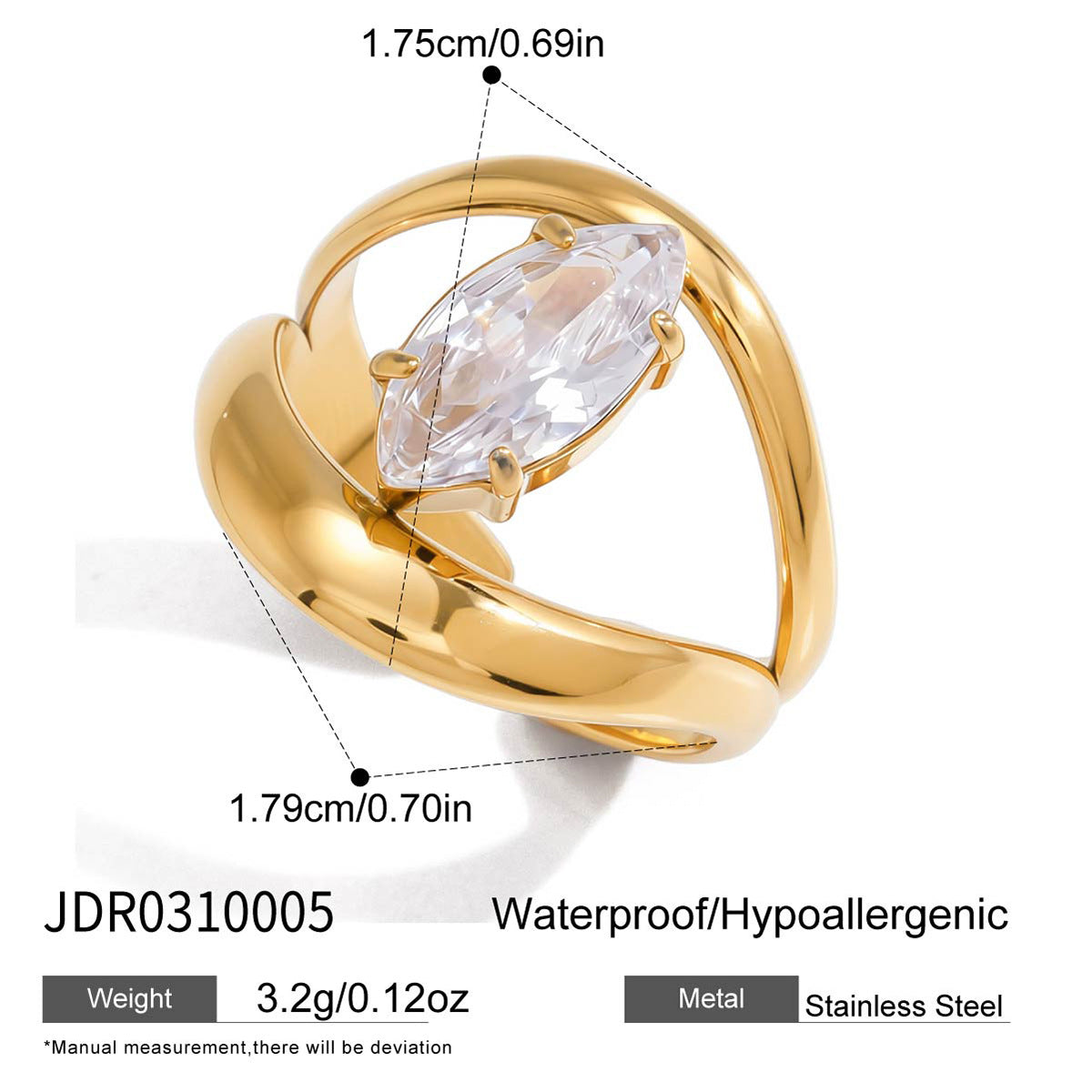 Diamond Light Luxury High-grade Titanium Jewellery Ring