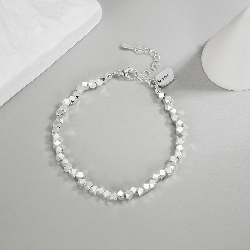 Small Pieces Of Sier Square Plate Female Summer Niche Design Bracelet