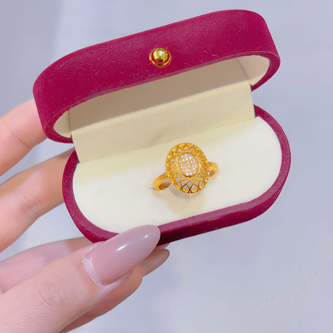 Women's Alluvial Gold Retro Affordable Luxury Design Brass Plated Fashion Ring