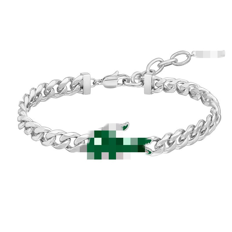 Durable Men's Adjustable Stainless Steel Crocodile Bracelet
