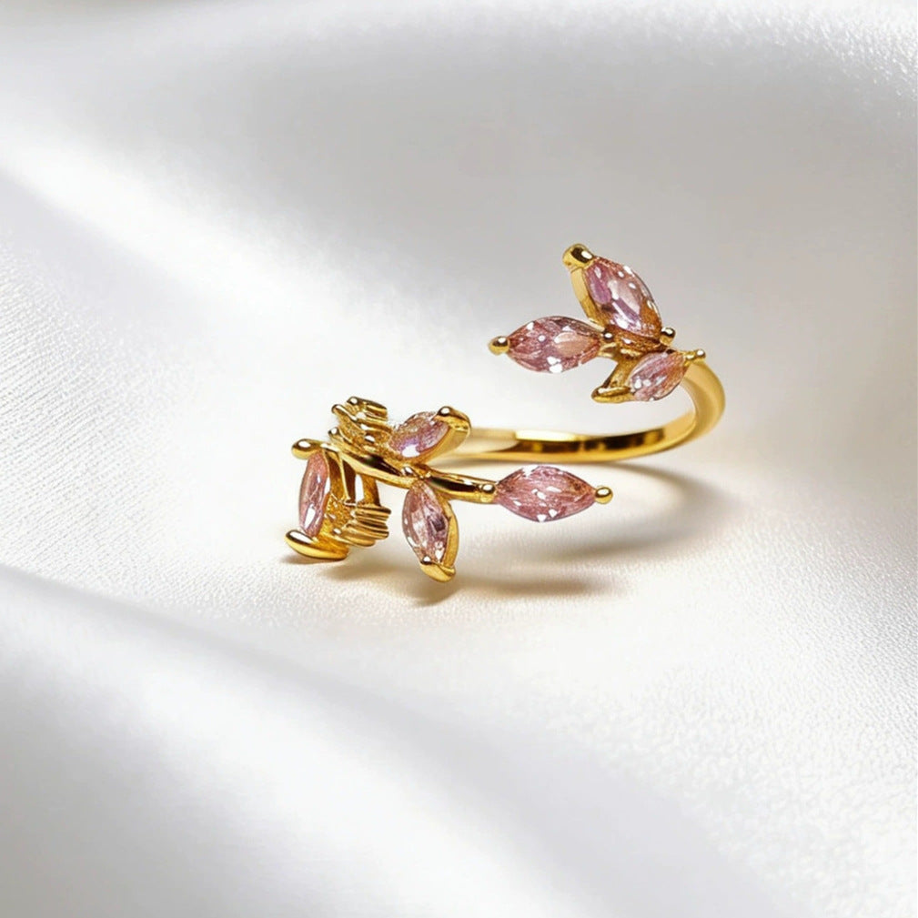 Light Luxury Full Rhinestone Zircon Retro Opening Personality High Sense Rings