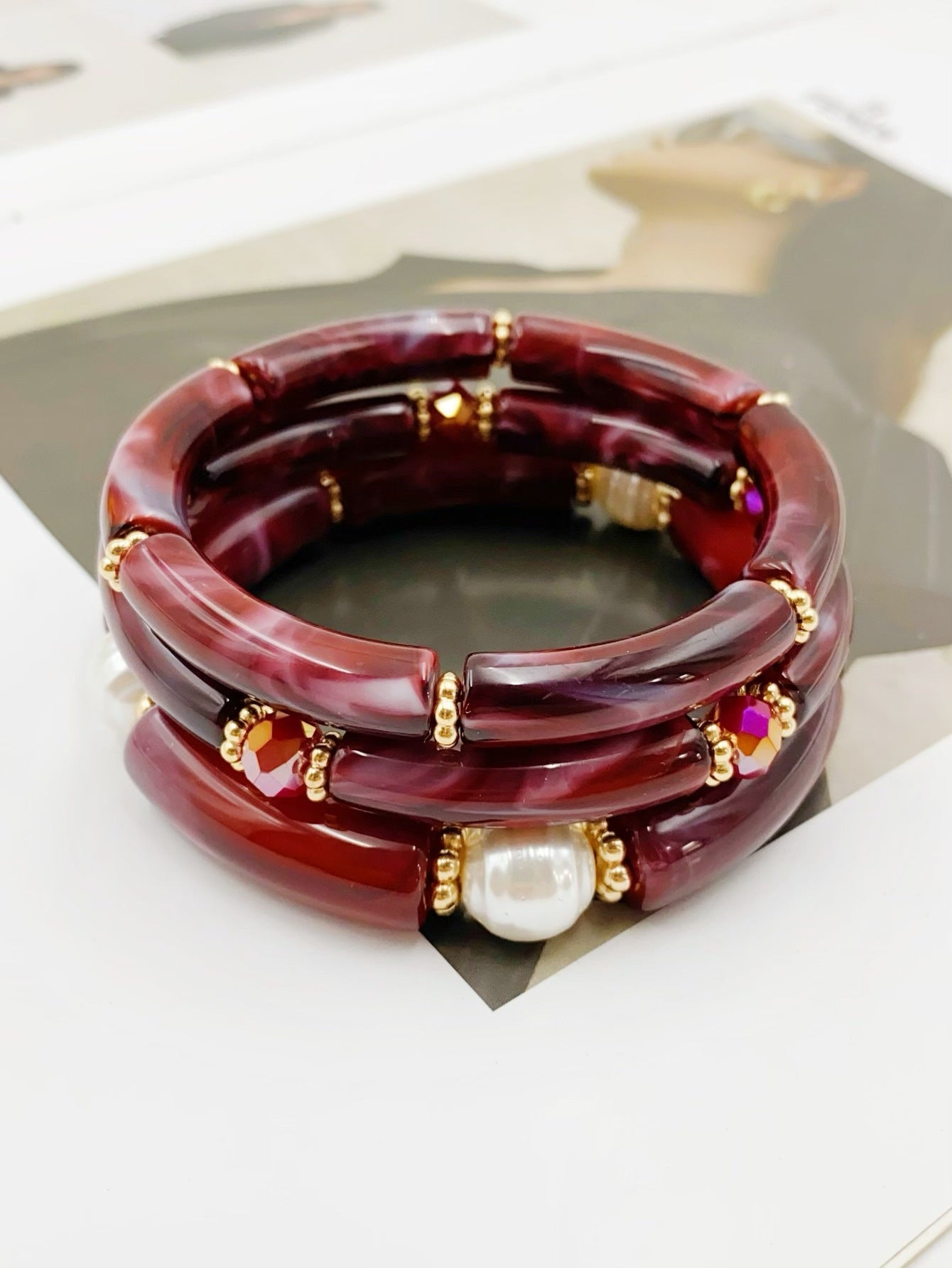 Fashion Simple Acrylic Beaded Ladies Elbow Bracelets