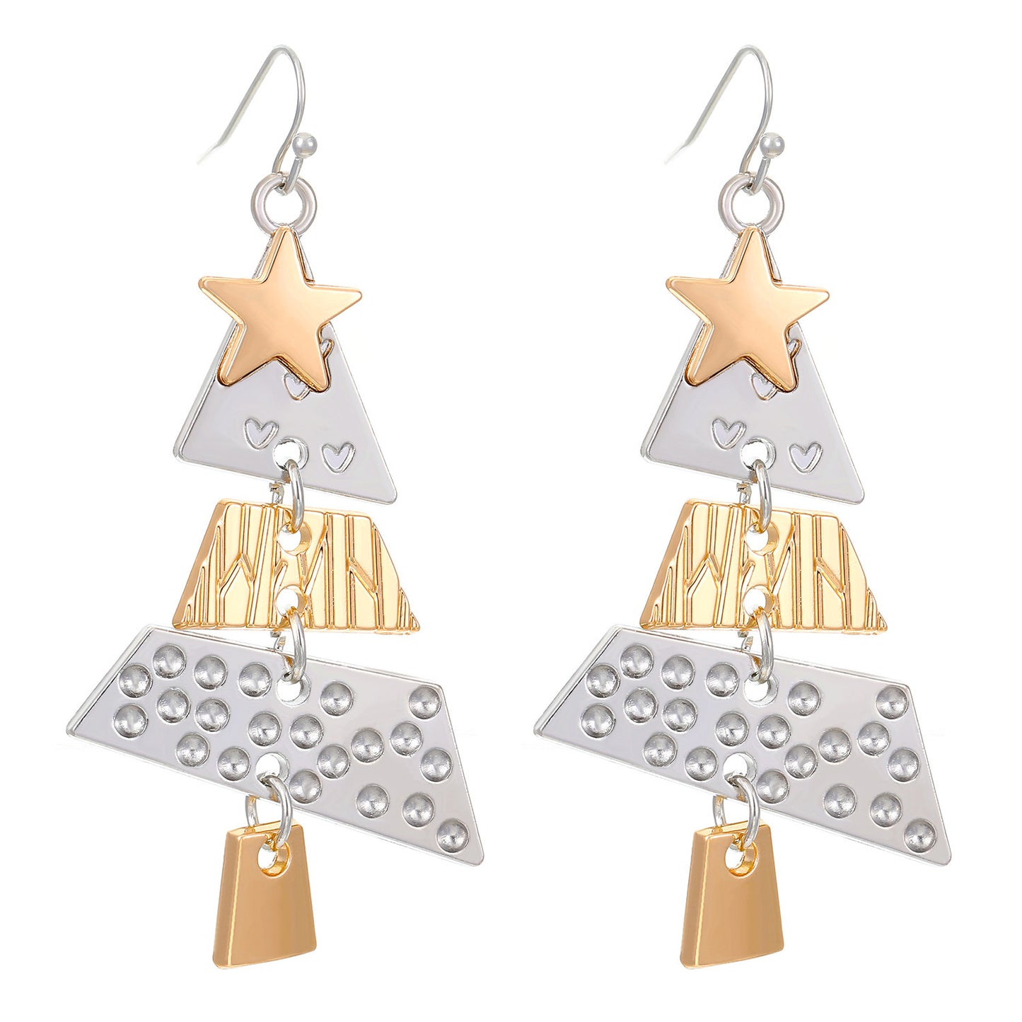 Women's Light Luxury Christmas Star Diamond Stitching Tree Earrings