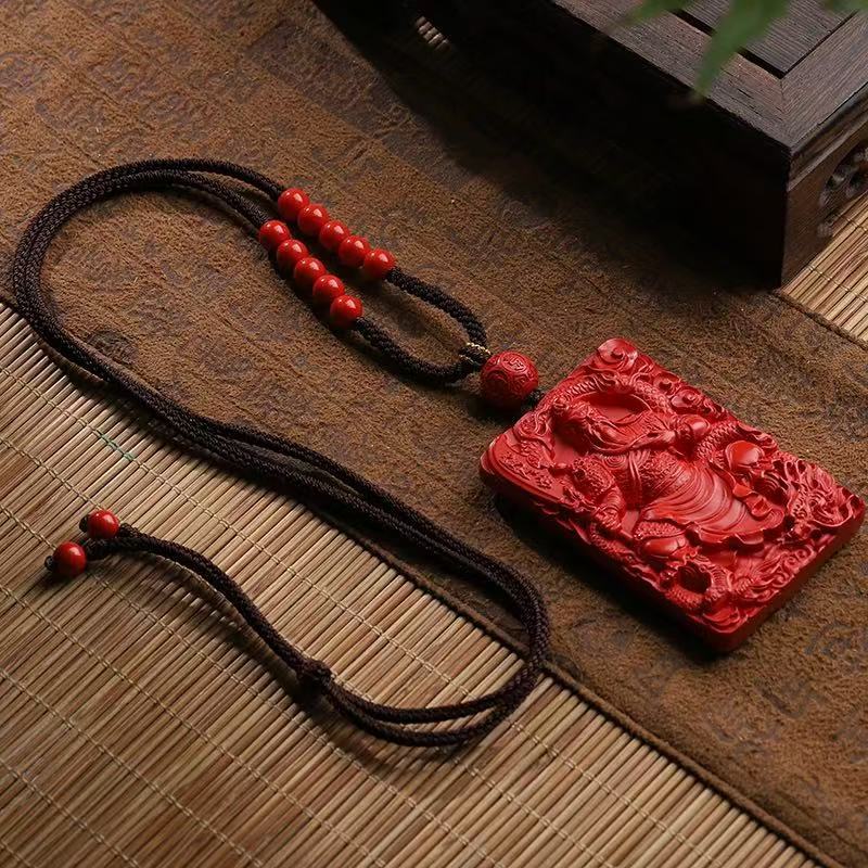 Cinnabar Red Sand Guan Yu Original Pendants