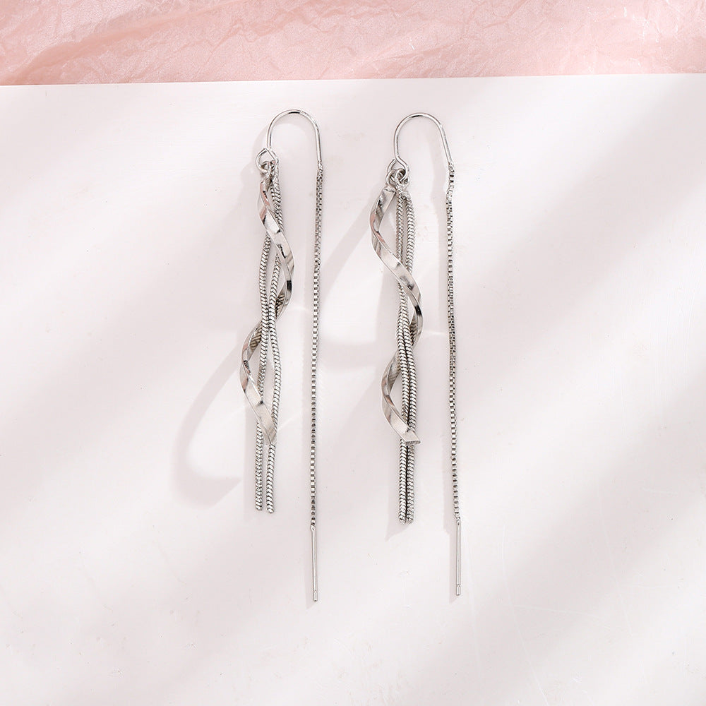 Long Corrugated Tassel Live Streaming Drainage Simple Twisted Ear Line