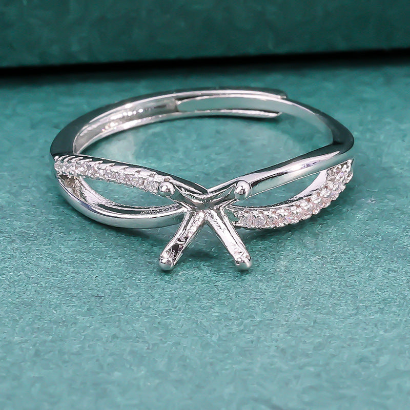 Inlaid Pointed Bottom Chinese Diamond Special Interest Light Ring