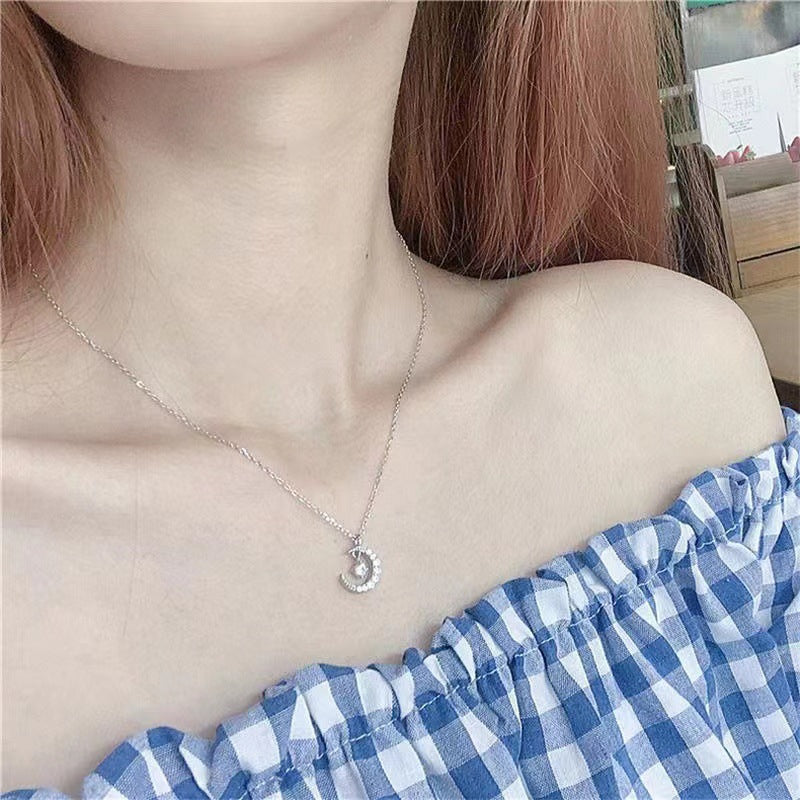 Titanium Steel Star Moon Female Affordable Luxury Fashion Niche Design Necklaces