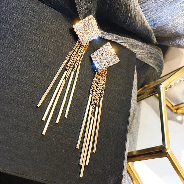 Needle Claw Chain Tassel Long Elegant High-grade Super Fairy Thin Earrings
