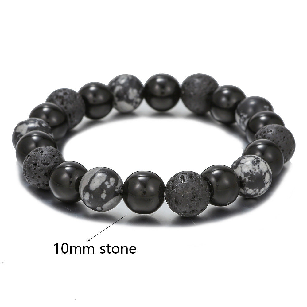 Men's Stone Stainless Steel Six-pointed Star Natural Bracelets