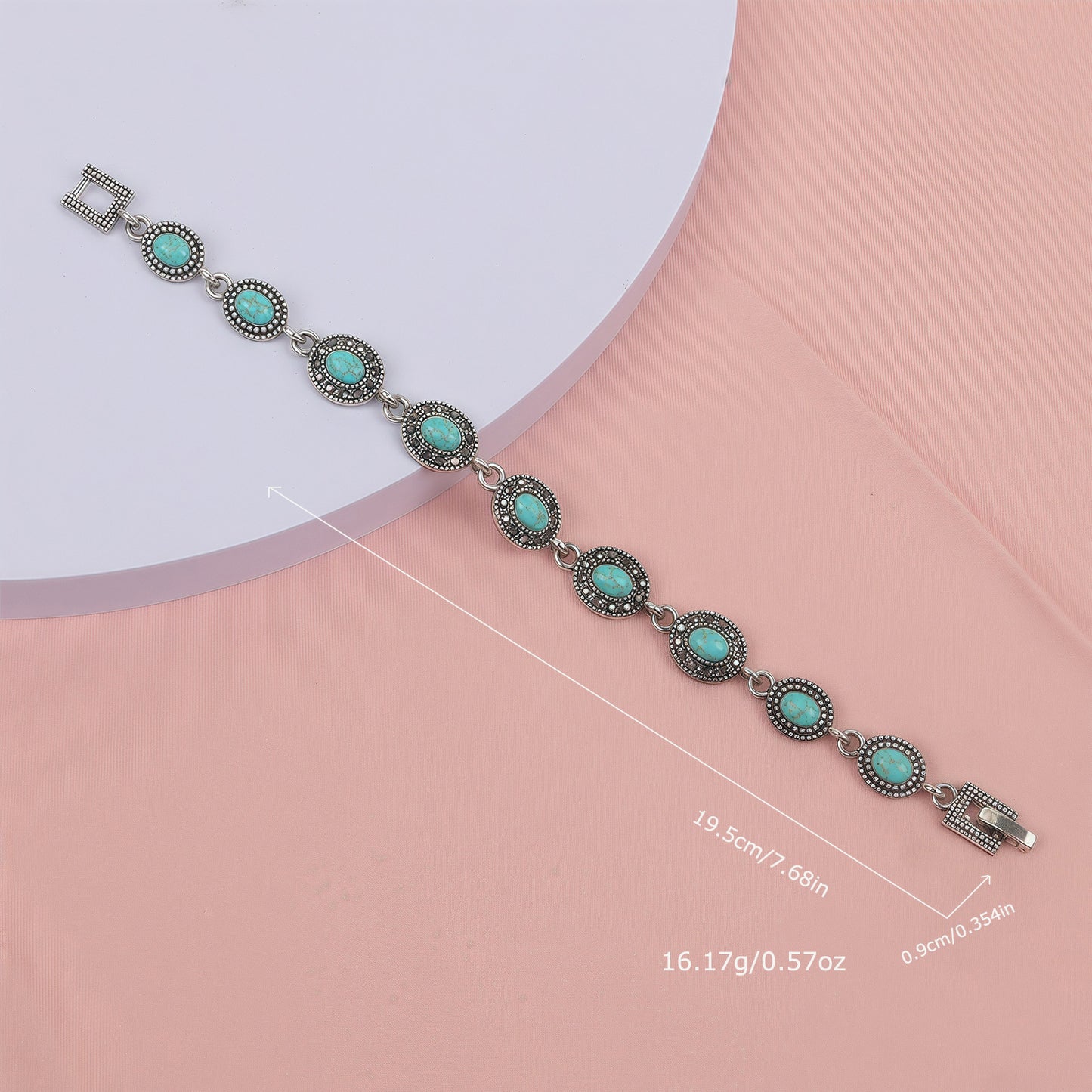 Women's Personality Retro Ethnic Style Inlaid Turquoise Bracelet