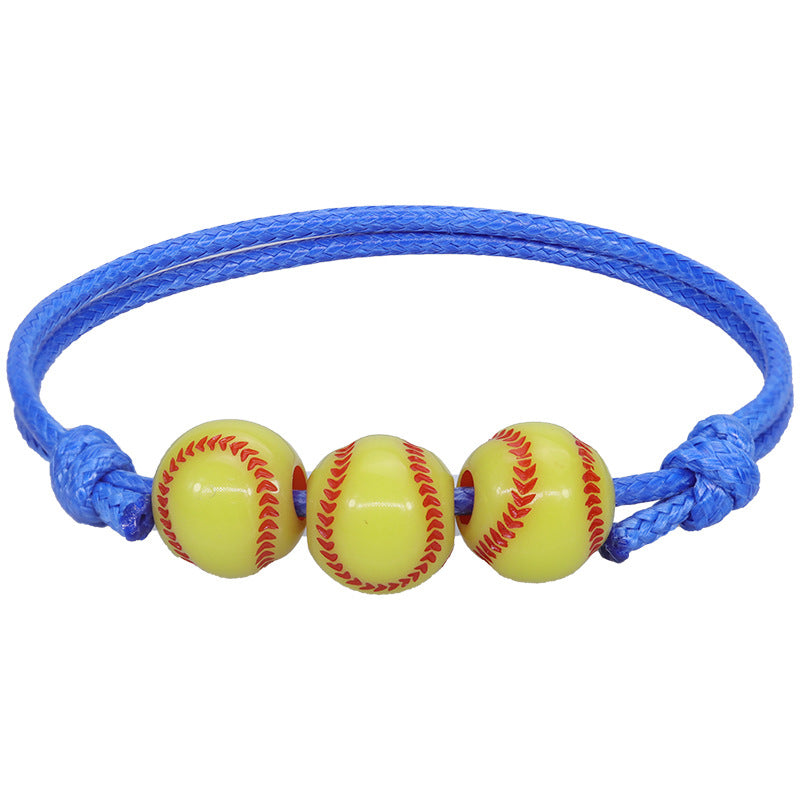 Basketball Baseball Wax Line Woven Softball Tennis Rugby Bracelets