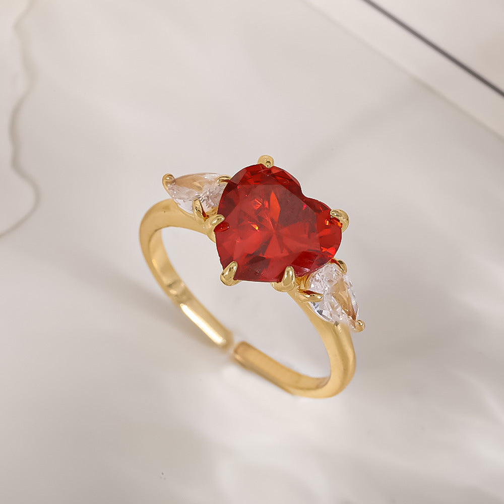 Women's Open-end Zircon Fashionable Classy Simple Cold Feeling Goddess Rings