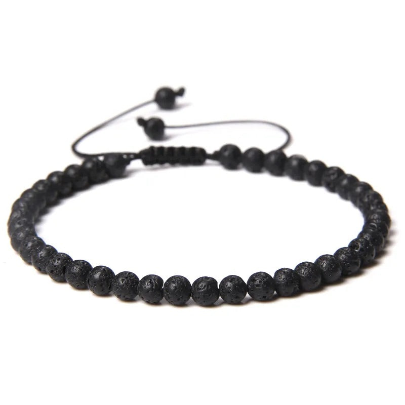 Agate Stone Braided Adjustable Gemstone Beads Bracelet