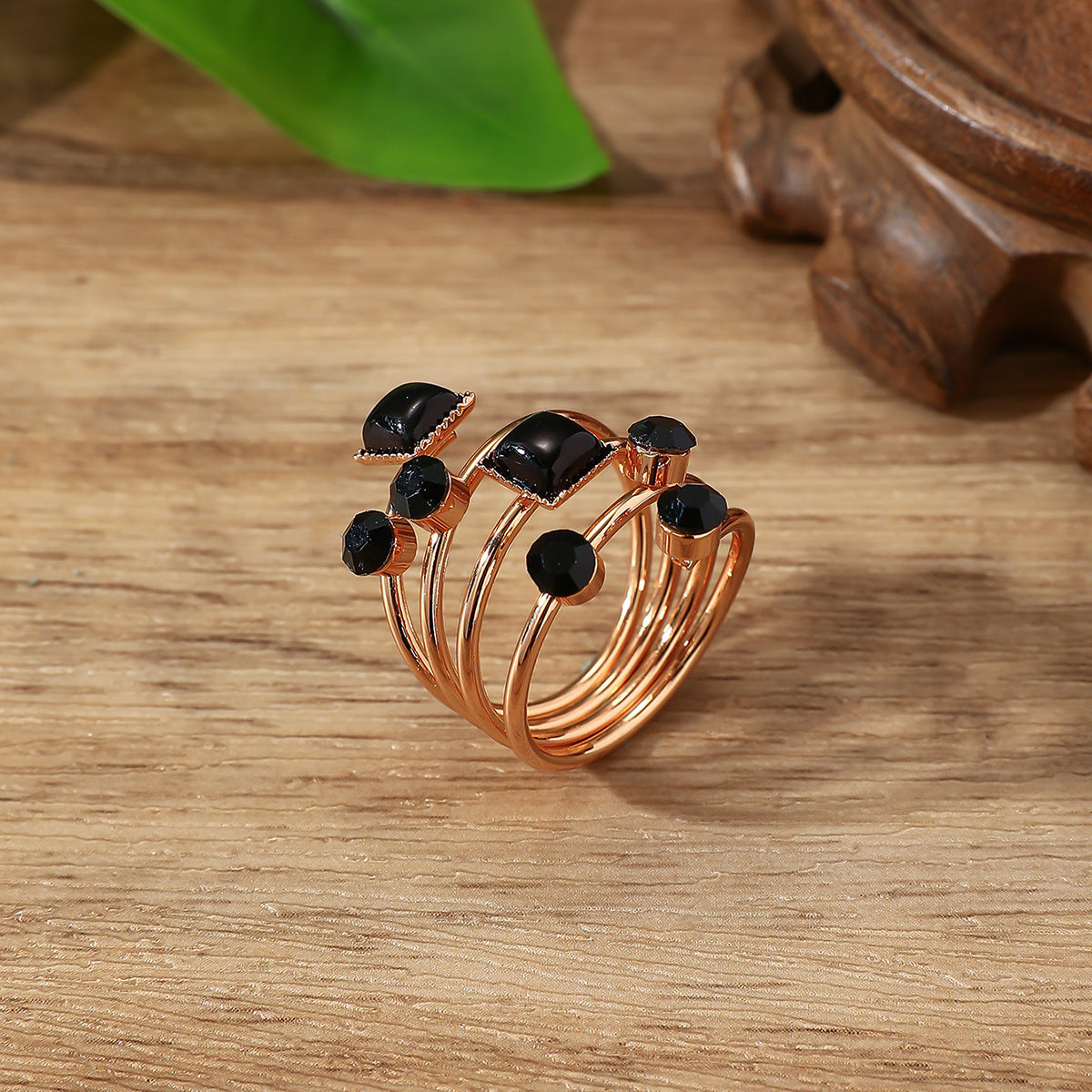 Crystal Gemstone Exaggerated Main Spring Original Ring