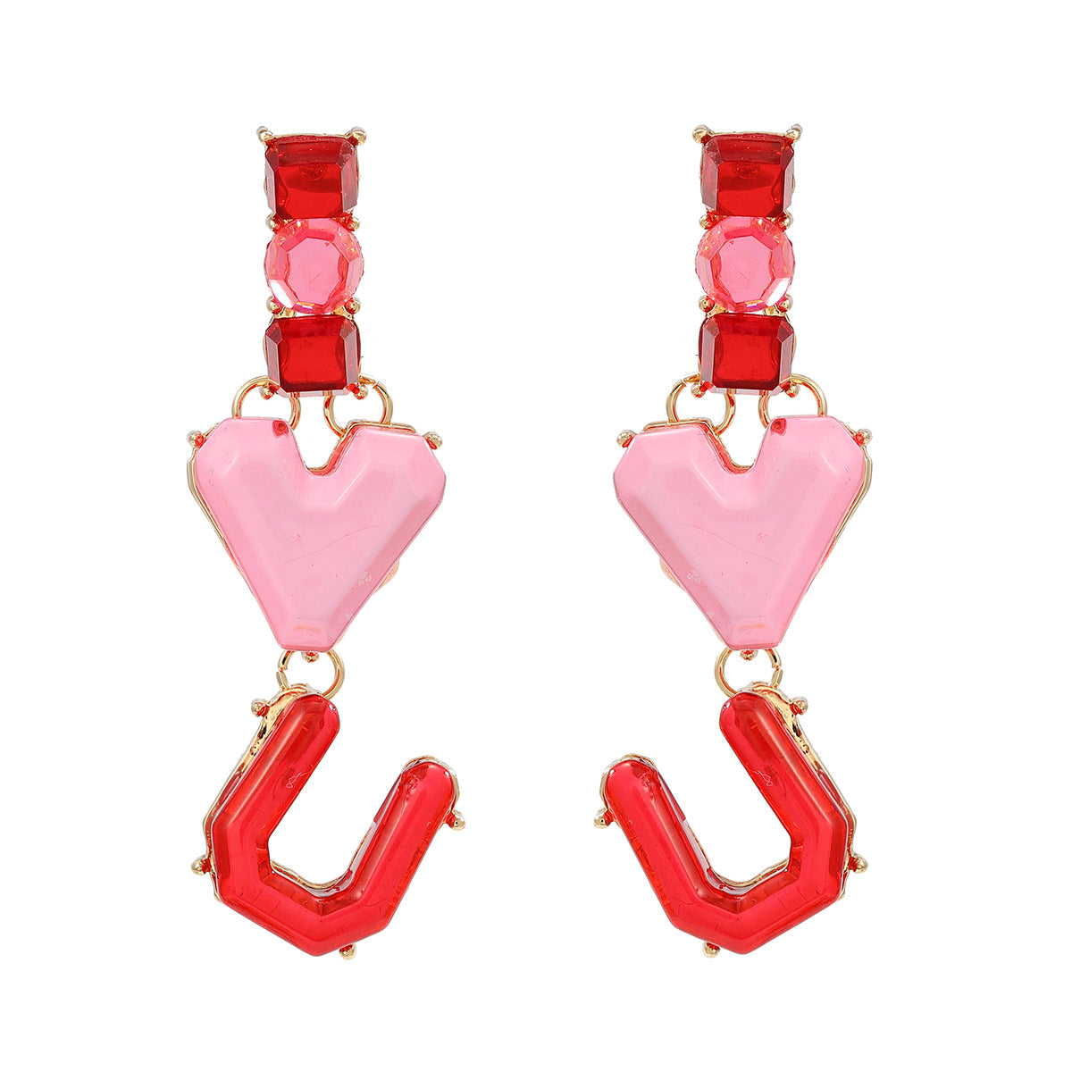 English Alphabet Letter Female Couple Ornament Night Earrings