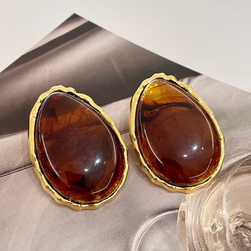 Tigereye Series Female Exquisite Vintage Special Interest Earrings