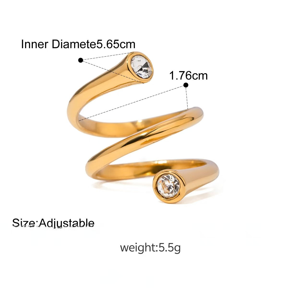 Women's Zircon Titanium Steel No Fading Light Luxury Ring