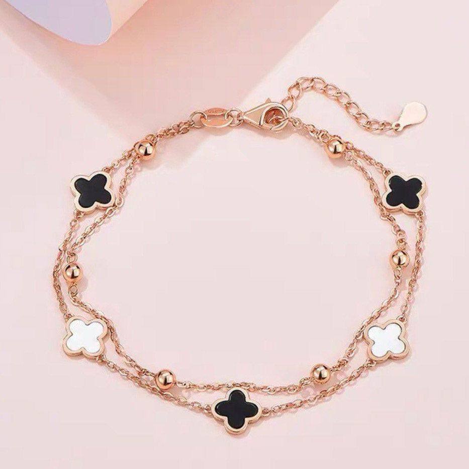 Women's Crystal Clover Diamond High Sense Special Interest Light Luxury Bracelet