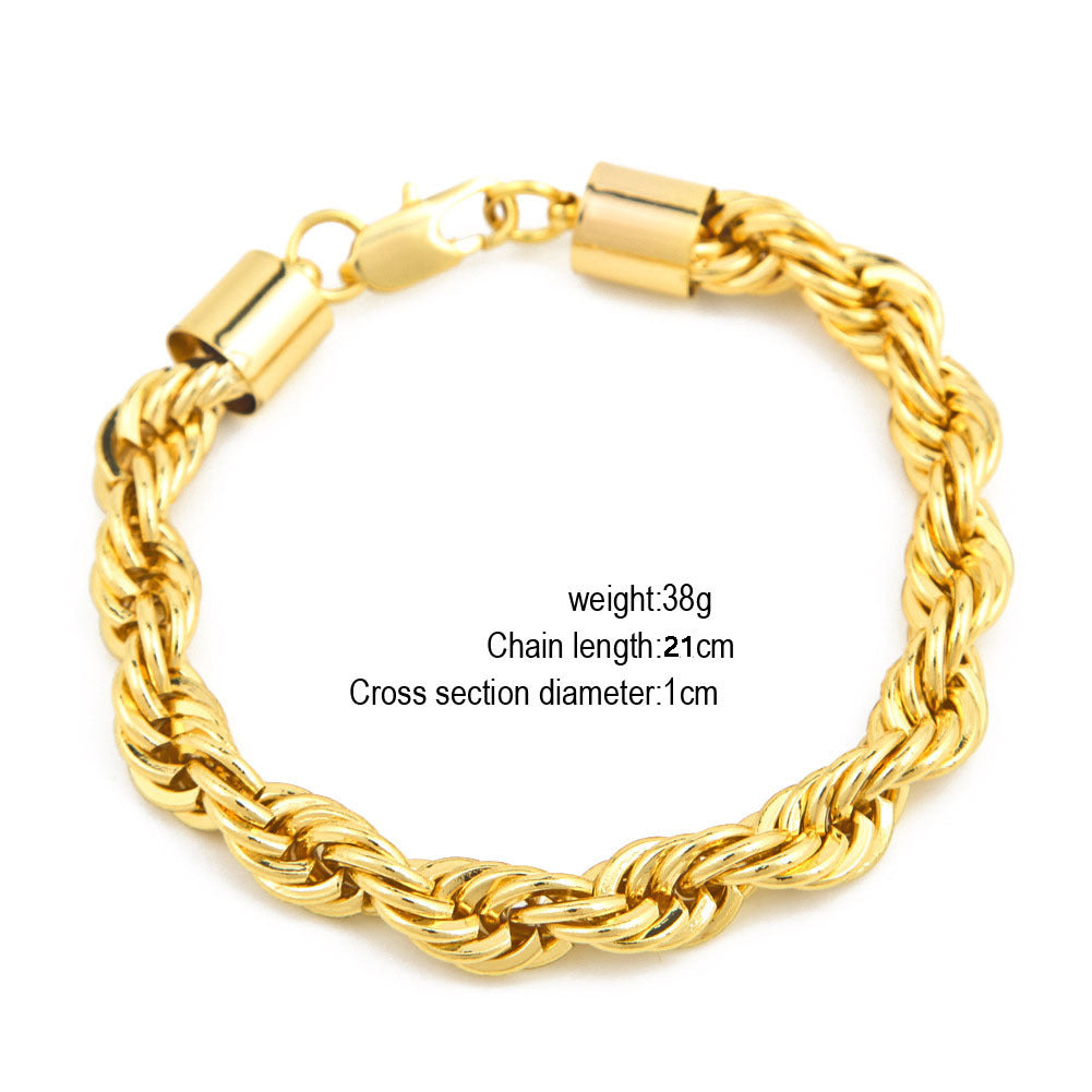 Trend Twisted String Chain High Quality Gold-plated Twist Bracelet