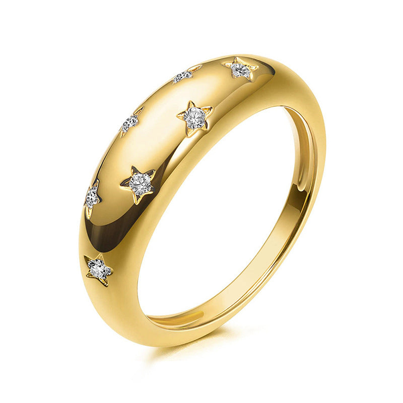 Trendy Popular Pentagram Female Simplicity Personalized Rings