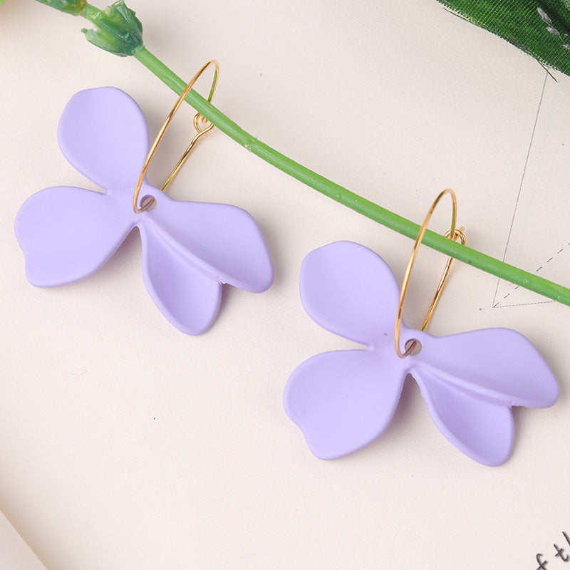 Women's Multicolor Irregular Petals Fashion Acrylic Eardrop Earrings